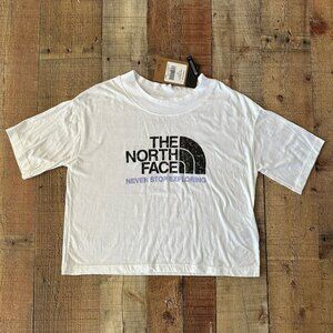 The North Face white crop graphic short sleeve tshirt women's xs